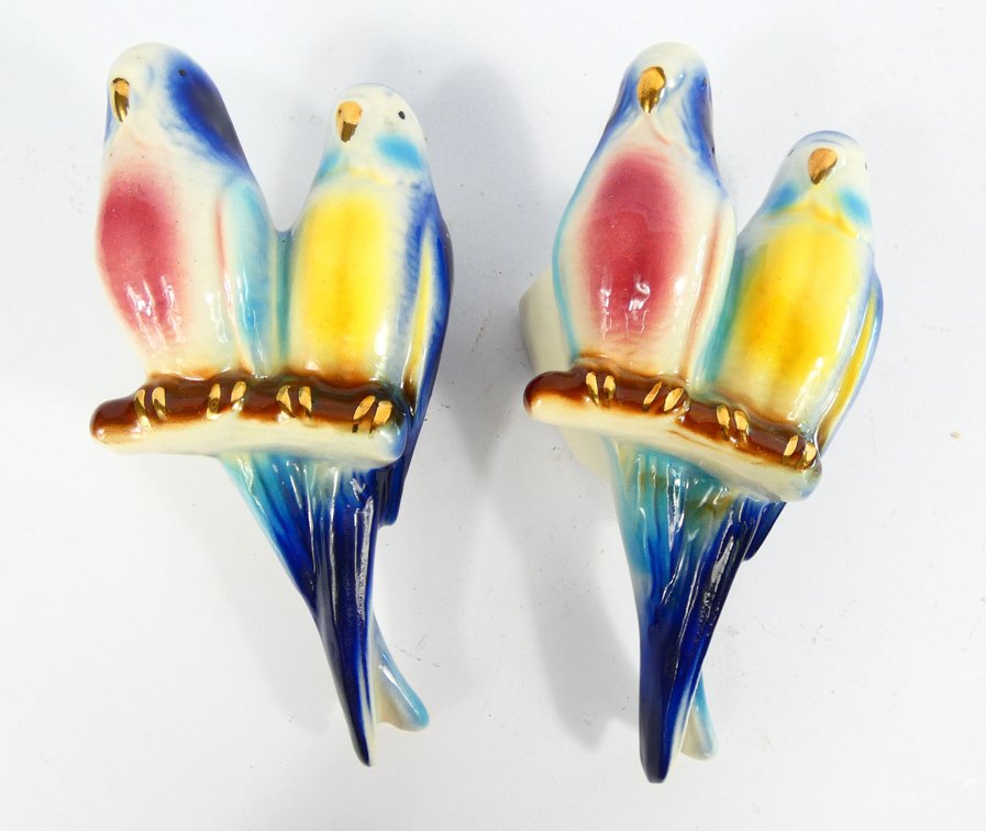 Parakeet Wall Pocket Pair