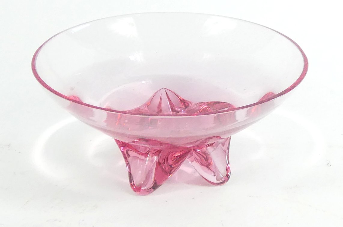 Pink Tiffin Footed Dish