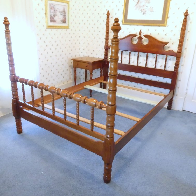 Solid Cherry Four Poster Spool Bed