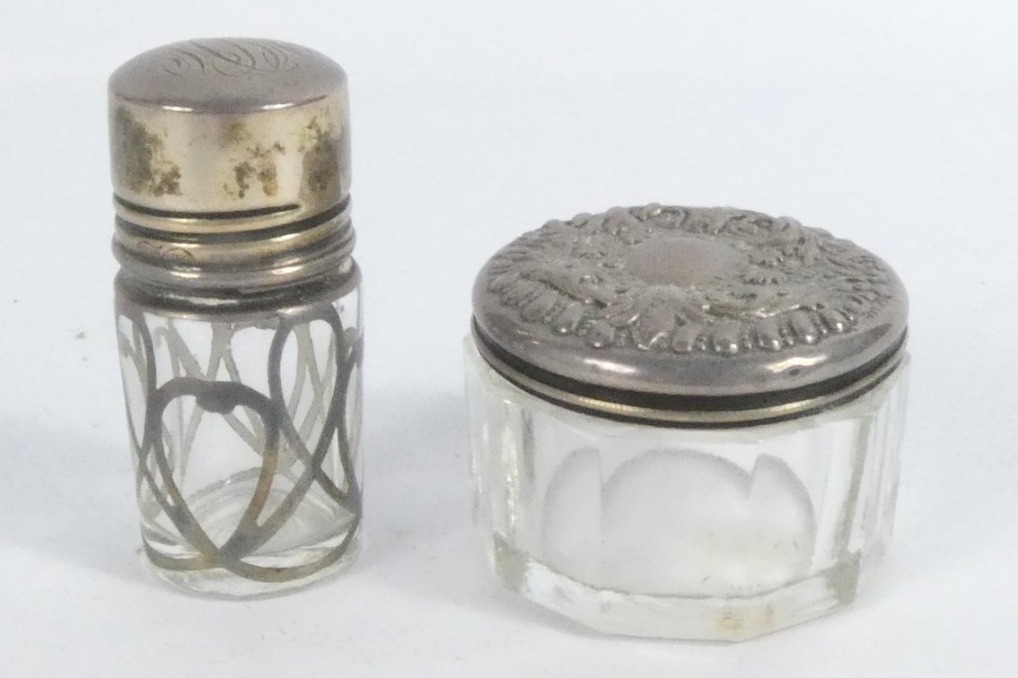 Two Sterling Lid Canisters
