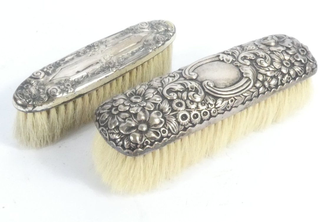 Two Sterling Handle Clothes Brushes