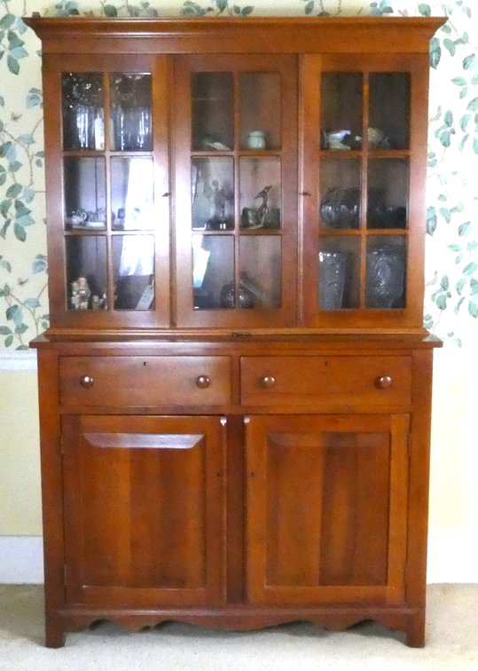 Two Piece Solid Cherry China Cabinet