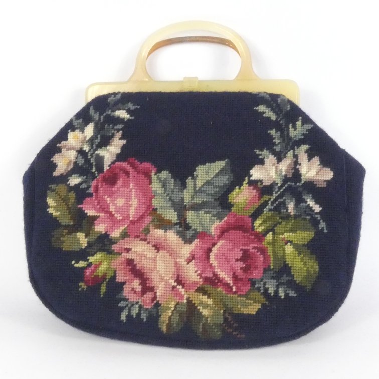 Large Maud Hundley Needlepoint Purse