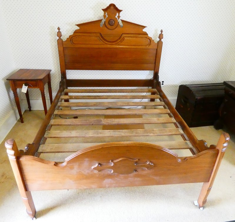 Victorian Walnut Renaissance Revival Bed