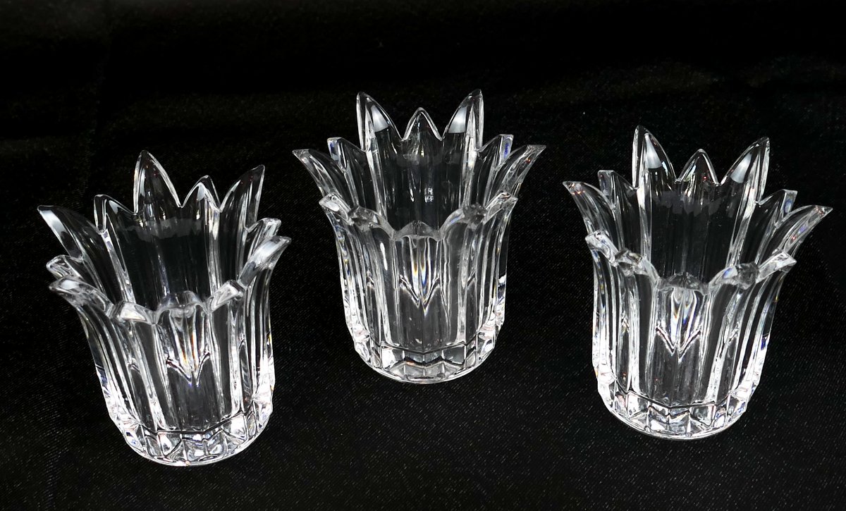 Three Mikasa Cut Crystal Votives