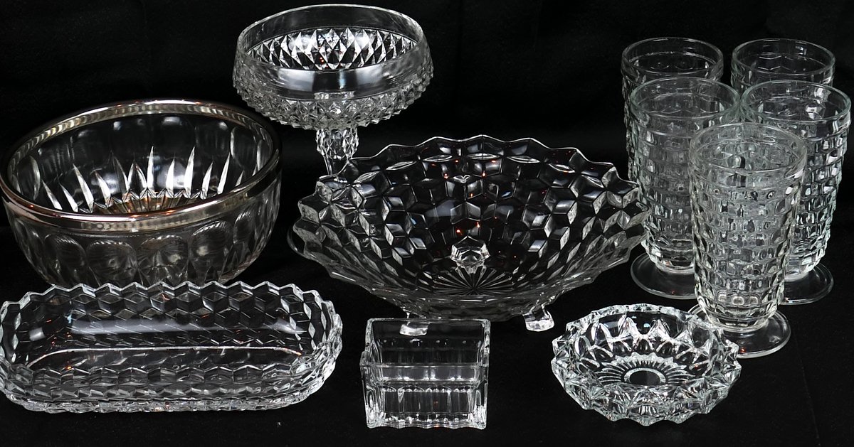 Whole Shelf of Patterned Glassware