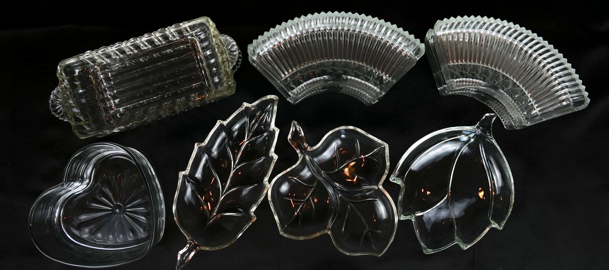 Whole Shelf of Glass Serving Dishes