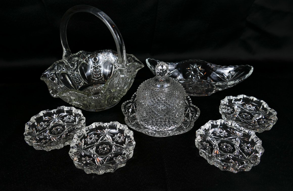 Whole Shelf of EAPG Style Glassware