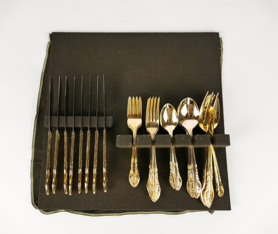 Hanford Forge Pierced Rose Gold Electroplated Cutlery Set