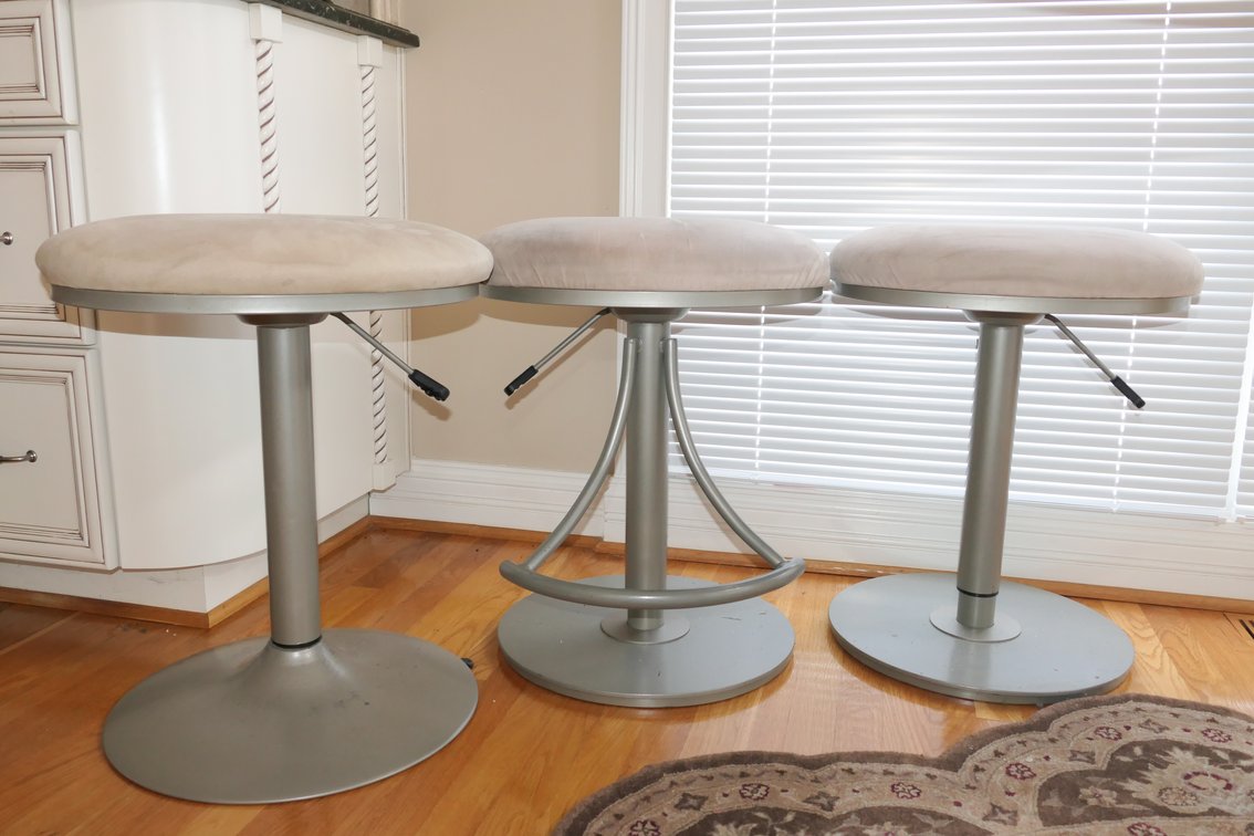 Three Coordinating Adjustable Stools