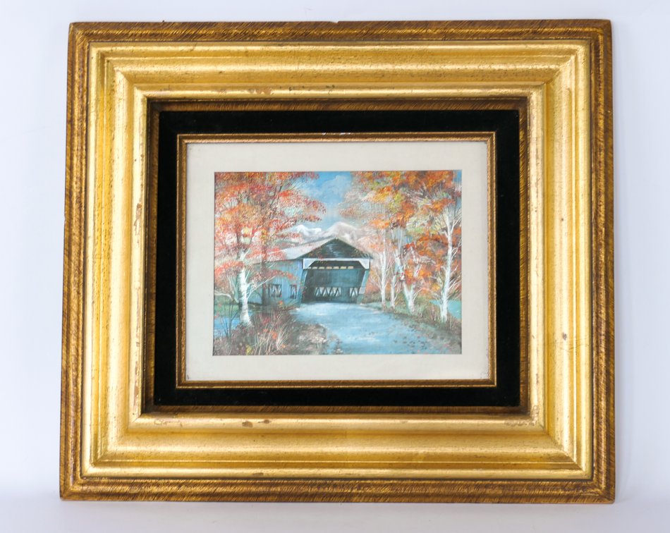 Vintage Dufex Foil Framed Landscape Print