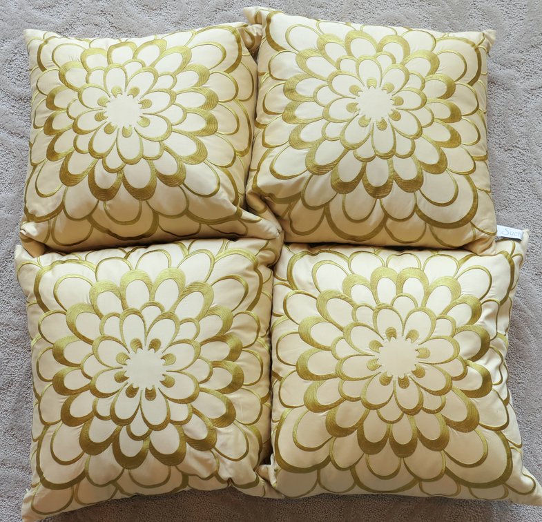 Beige and Gold Accent Pillows