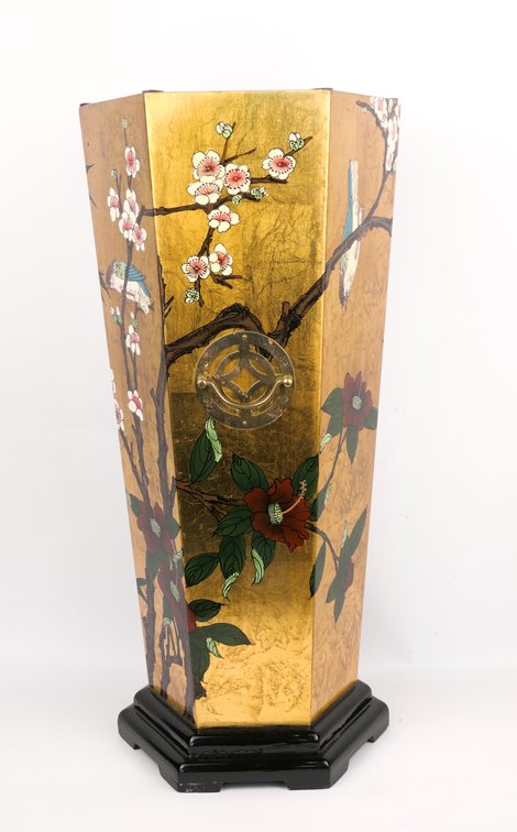 Oriental Furniture Gold Leaf Umbrella Stand