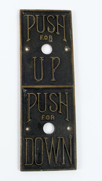Vintage Cast Iron Elevator Button Plate