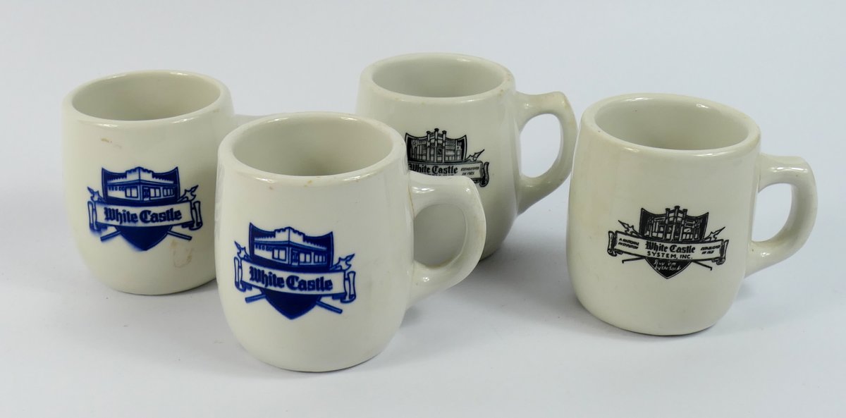 Four 1950's White Castle Coffee Mugs