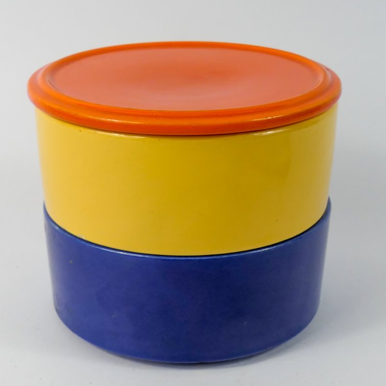 Two Vintage Fiestaware Stacking Refrigerator Bowls