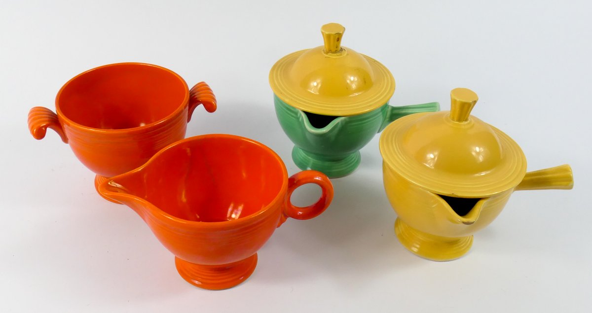 Vintage Fiestaware Creamers and Sugar Bowl