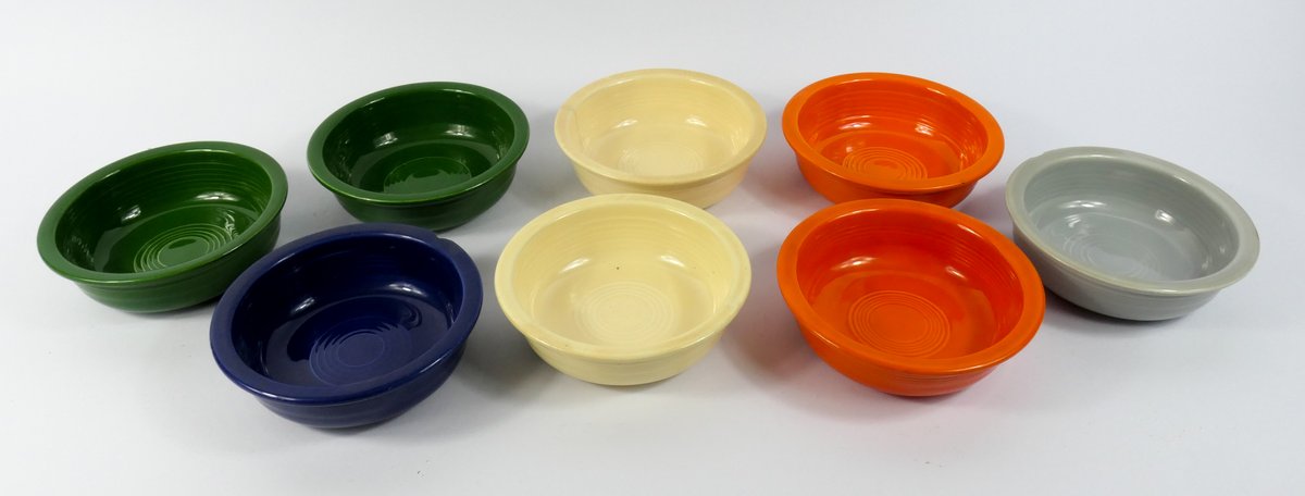 Eight Classic Rim Vintage Fiestaware Small Bowls
