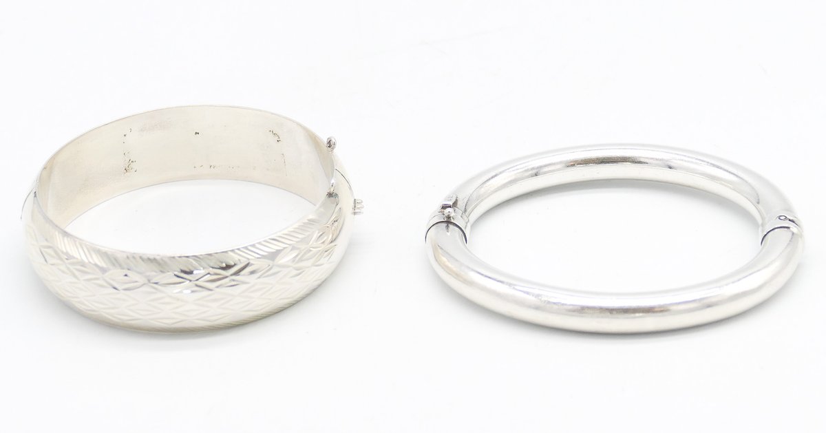Two Sterling Silver Bangle Bracelets