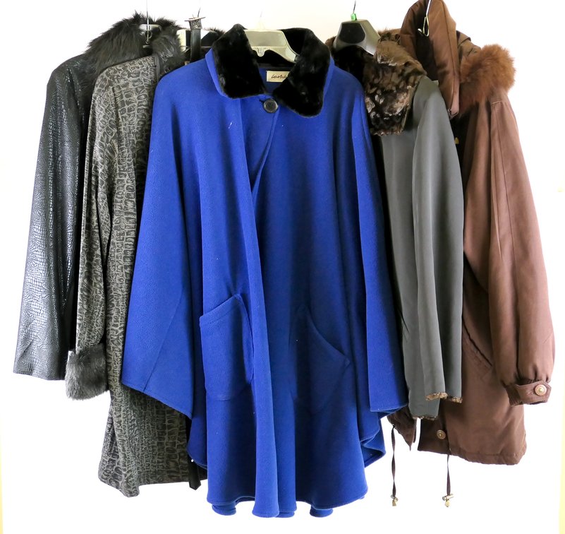 Five Faux Fur Accented Coats