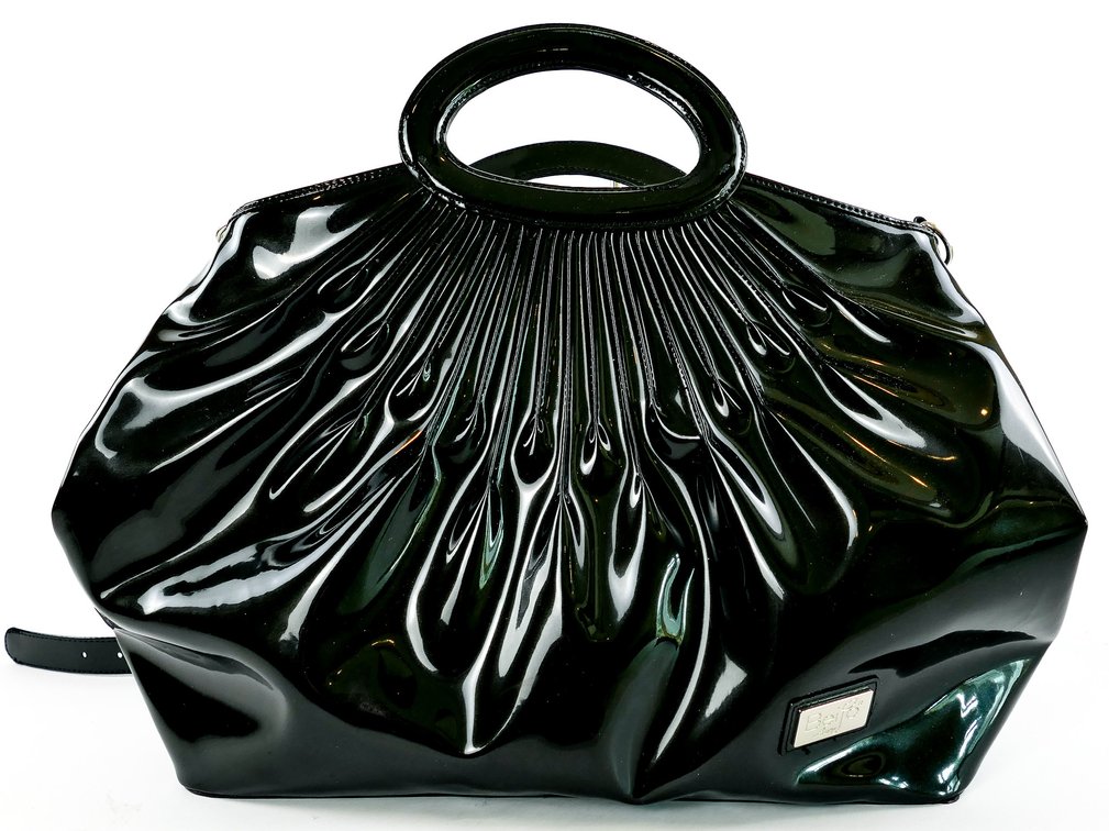 Large Black Beijo Luxe Patent Vinyl Bag