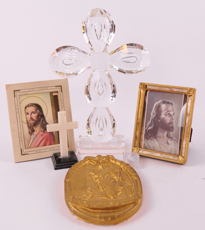 Religious Decor with Crosses and Jesus Artwork