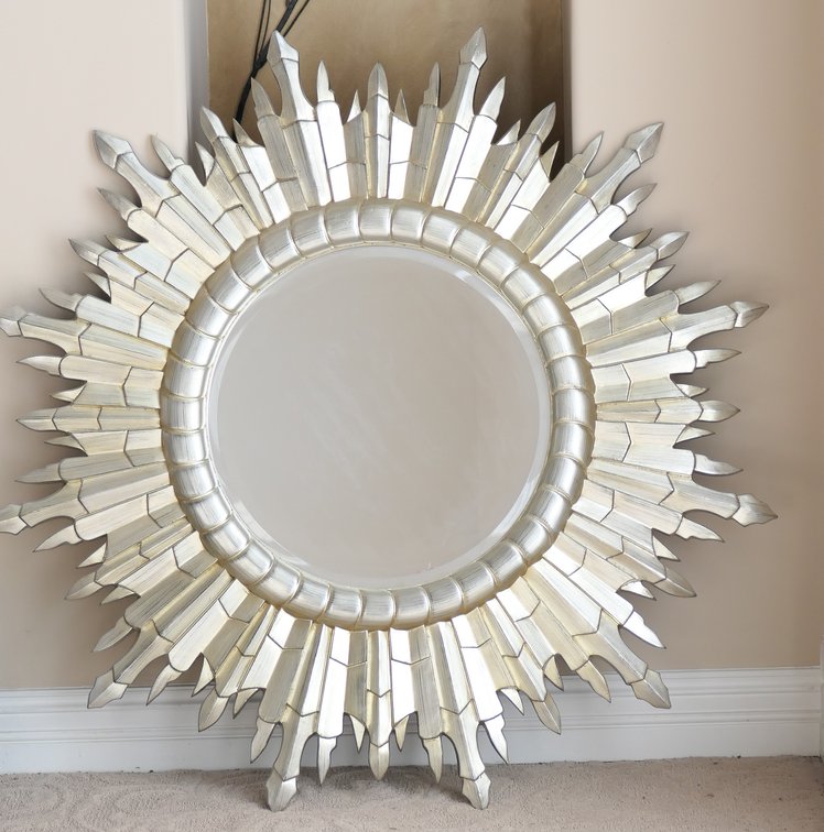 Large Gold Sunburst Style Mirror