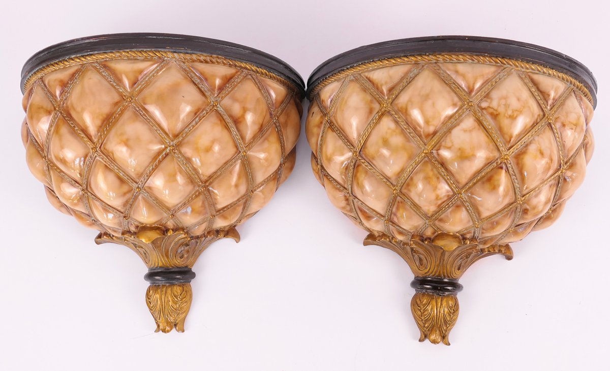 Pair of Half Moon Wall Shelves