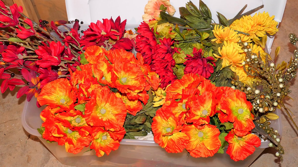 Tote of Faux Fall Florals