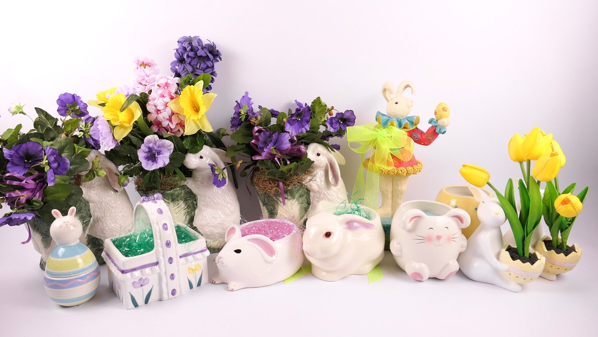Assortment of Easter Vases and Planters
