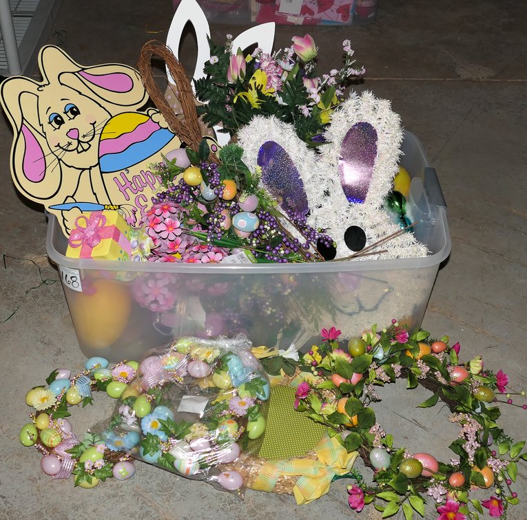 Tote of Easter Decorations