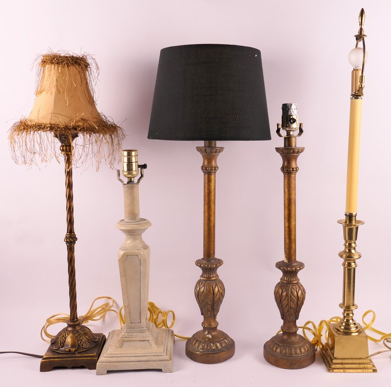 Assortment of Five Table Lamps