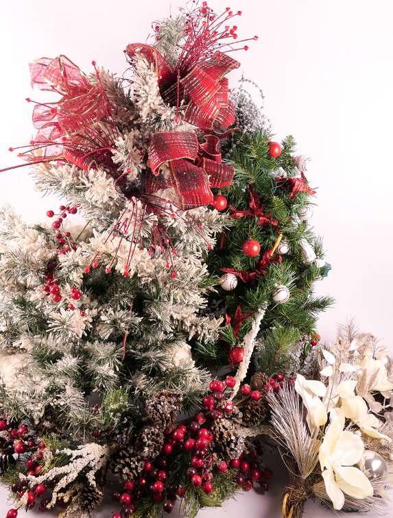 Festive Christmas Trees and Garland