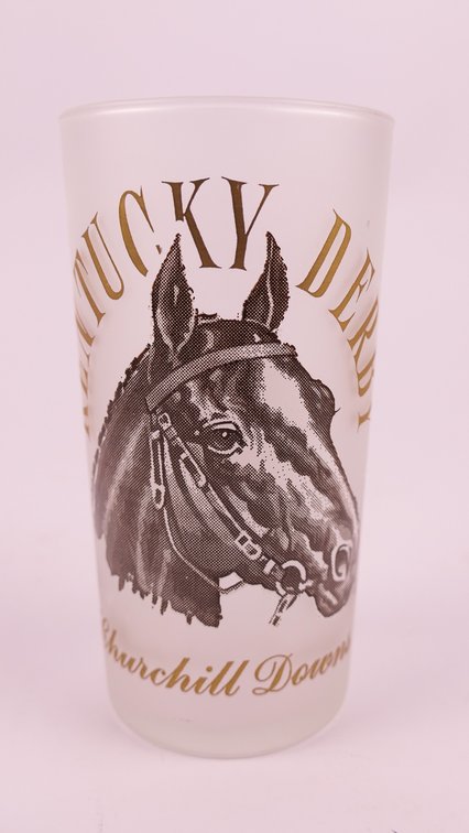 1964 Kentucky Derby Official Frosted Glass Mint Julep Tumbler