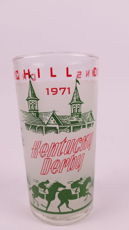 1971 Kentucky Derby Official Frosted Glass Mint Julep Tumbler