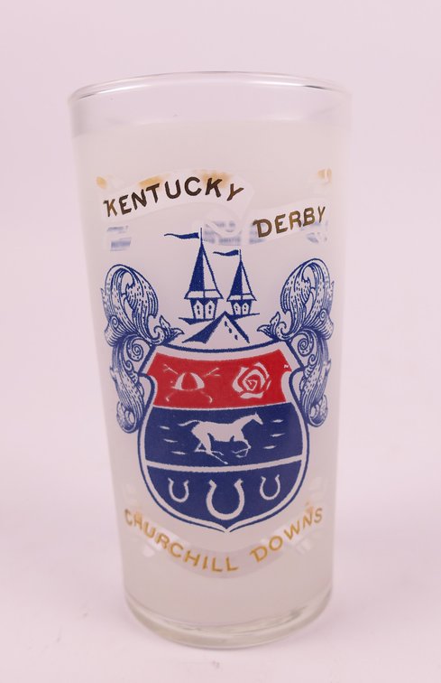 1968 Kentucky Derby Official Frosted Glass Mint Julep Tumbler