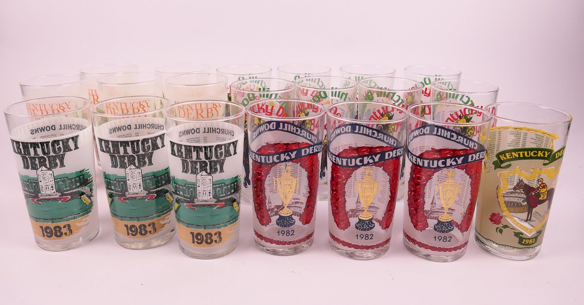 1981-1985 Kentucky Derby Official Glass Mint Julep Tumblers