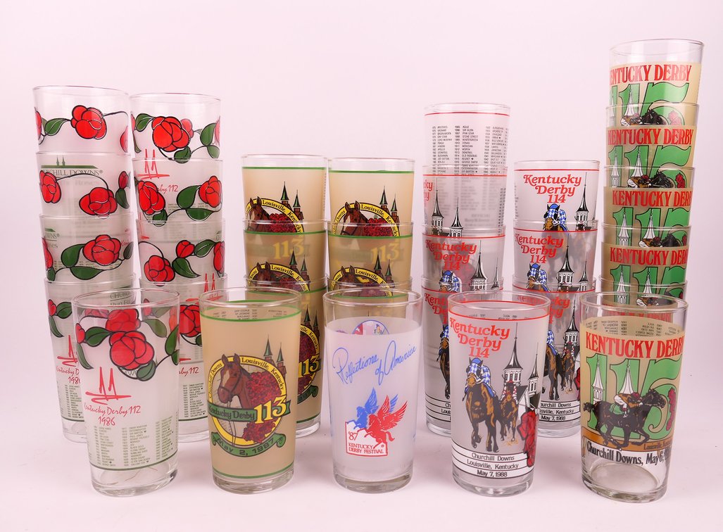 1986-1989 Kentucky Derby Official Glass Mint Julep Tumblers