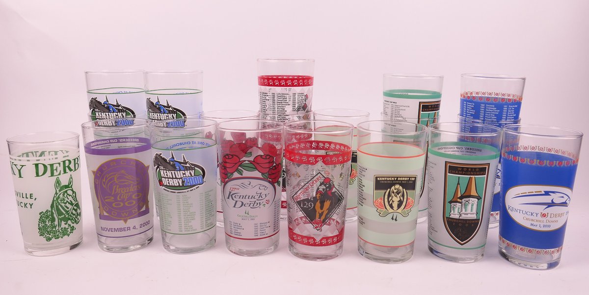 2000, 2001, 2003, 2004, 2006 and 2010 Kentucky Derby Official Glass Mint Julep Tumblers