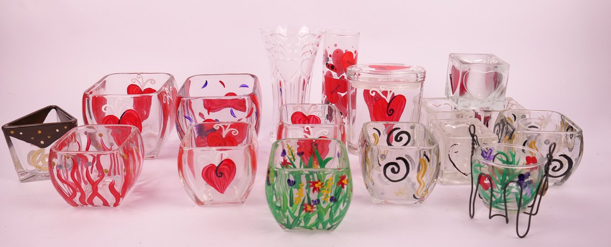Decorative Hand Painted Glassware