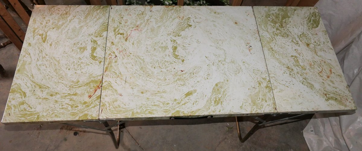 Vintage Metal Portable Folding Table