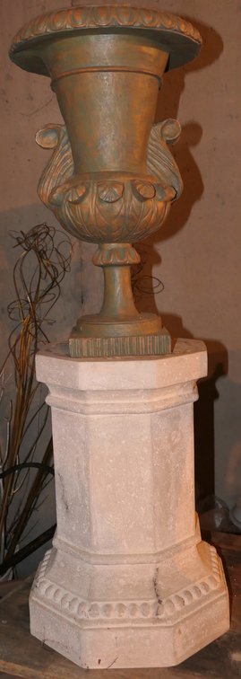 Plaster Pedestal and Urn