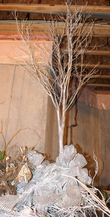Silver Tone Christmas Foliage