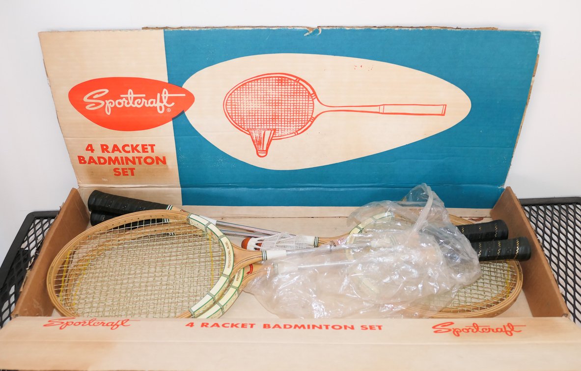 Vintage Sportscraft Four Racket Badminton Set