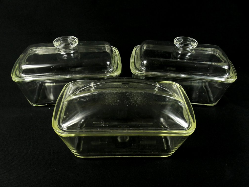 Three Covered Westinghouse Covered Loaf Pans