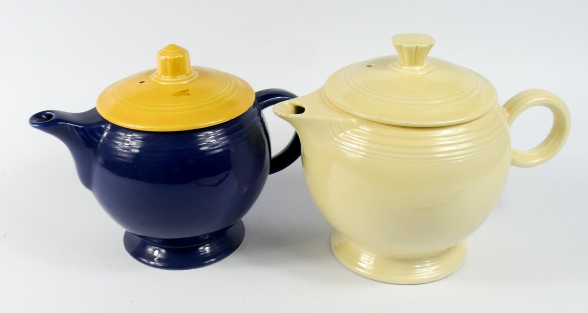 Two Vintage Fiestaware Teapots