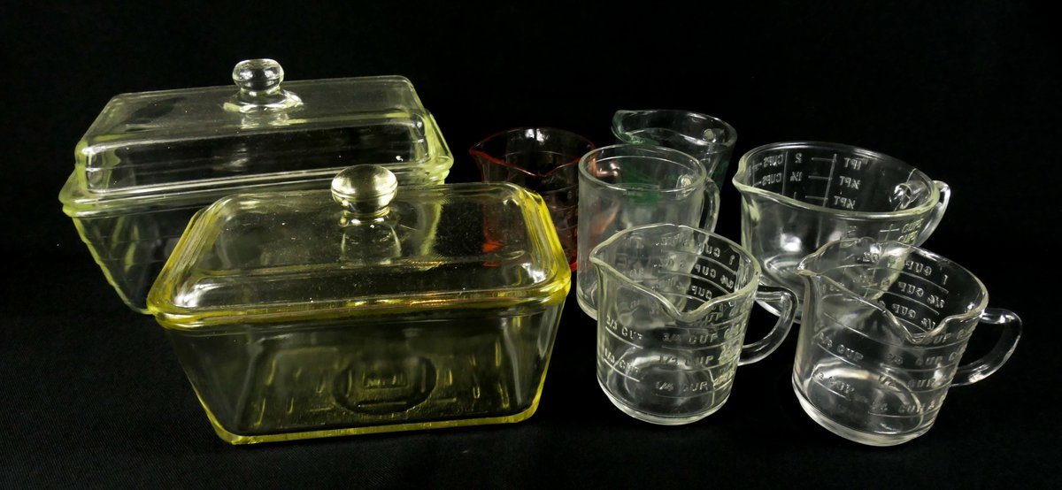 Glass Refrigerator Dishes and Measuring Cups