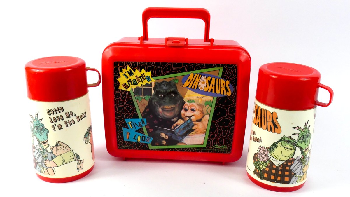 Aladdin Dinosaurs Plastic Lunchbox and Thermos
