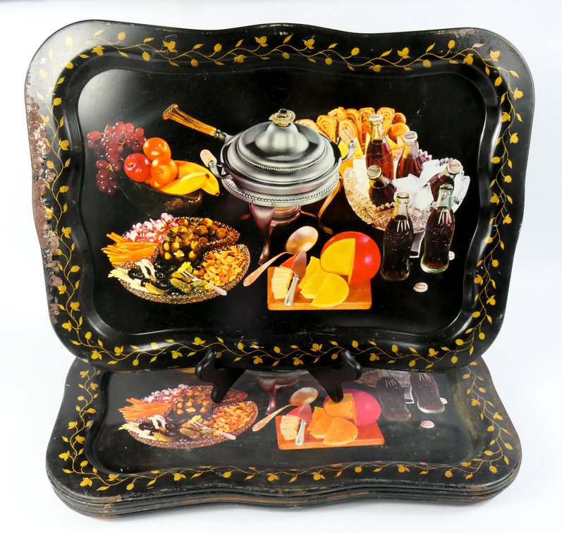 Six 1950's, 1960's Serving Trays