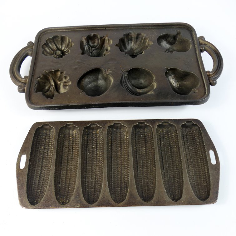 Cast Iron Fall Harvest Muffin Pan and Cornbread Pan